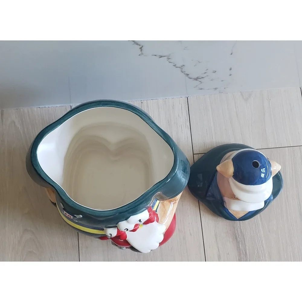 Vintage Cow Cookie Jar Golfer Ceramic Whimsical Kitchen Decor 12 Inch